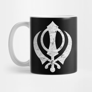 Khanda (Sikh symbol) -  Vintage Faded Style Design Mug